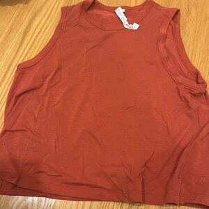lulu lemon cropped orange tank